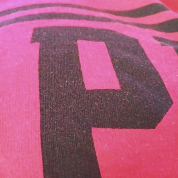 VS Pink M Pink/Black Half Zip Mock Turtleneck Long Sleeve Sweatshirt - Picture 4 of 6